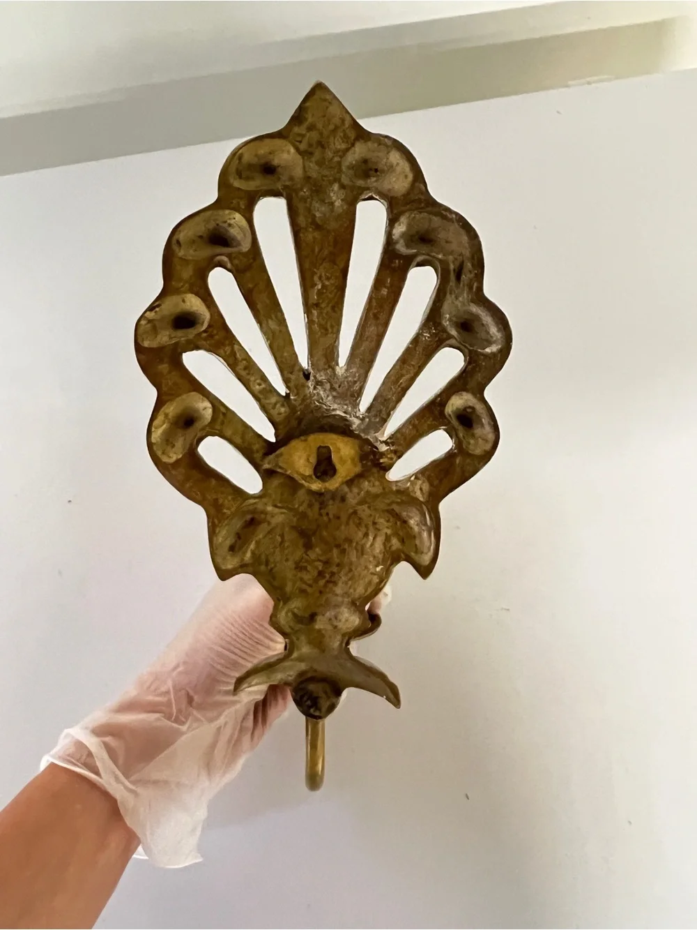 Vintage-Style Brass Wall Candle Sconce - Gold Finish